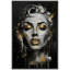Élégance, maquillage doré pour femme, portrait en noir et blanc, chambre à coucher, reproduction d'art sur toile encadrée-107907408-107907409