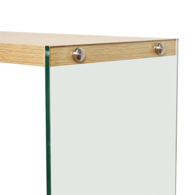 Rectangular Console Table Console Entryway Table Tempered Glass Frame For Living Room, Foyers: 100Cm