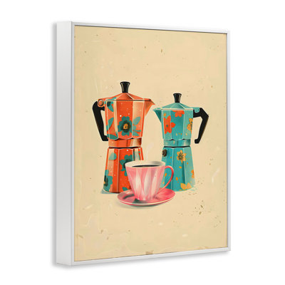 «Retro Morning Moka Pots», estampe numérique, design par Arlington Prints