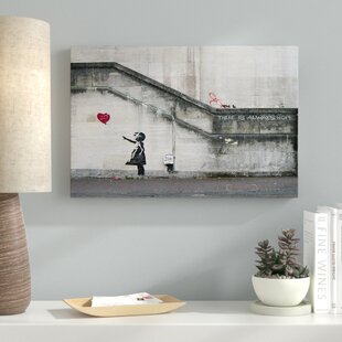 There Is Always Hope Balloon Girl by Banksy - Wrapped Canvas Painting Print ARTCANVAS Size: 18 H x 26 W x 0.75 D