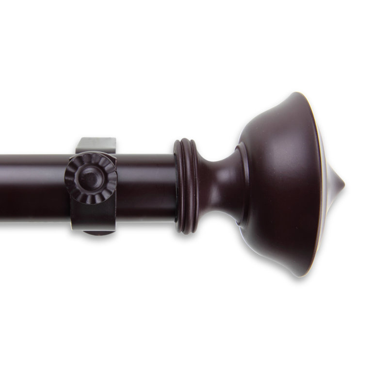 Tringle à rideaux simple baucom Leopold, Acajou