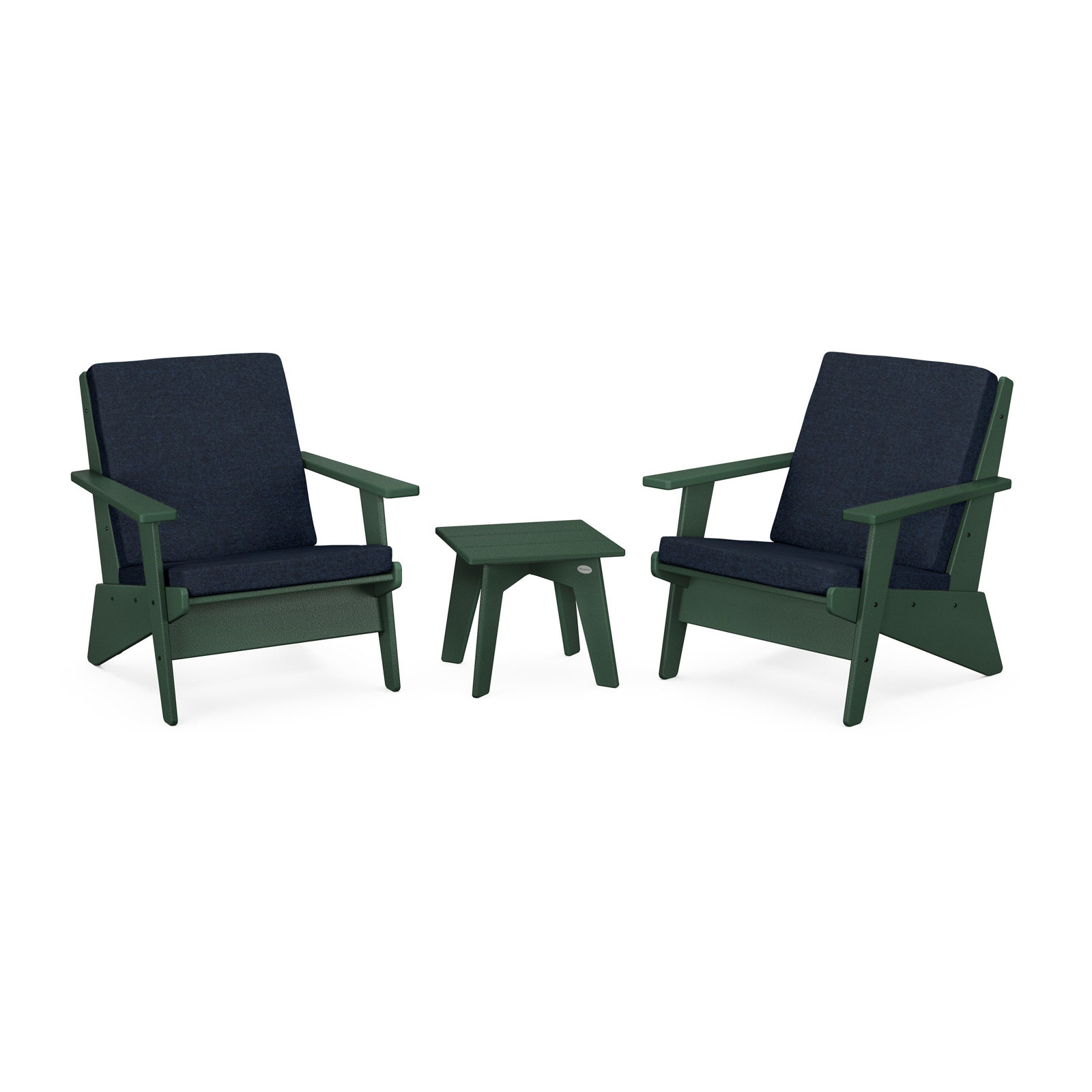 POLYWOOD® Riviera 2-Person Patio Seating Group, Marine Indigo, Green
