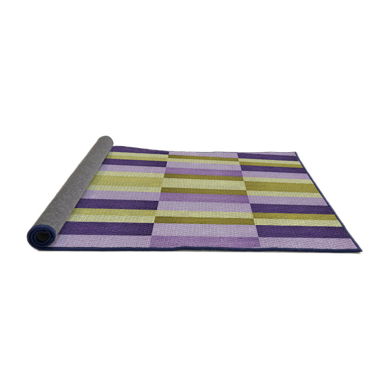Tapis mauve/vert à tisser électrique, Rond 4 pi