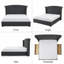 Lit plateforme tapissier à boutons capitonné avec velours noir-423072658-423072657
