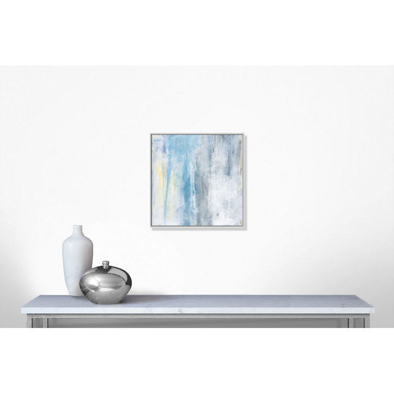 Coastal Breeze 1 - Cadre flottant, reproduction d'art sur toile, Cadre blanc, H 30 po x l 30 po x P 2 po