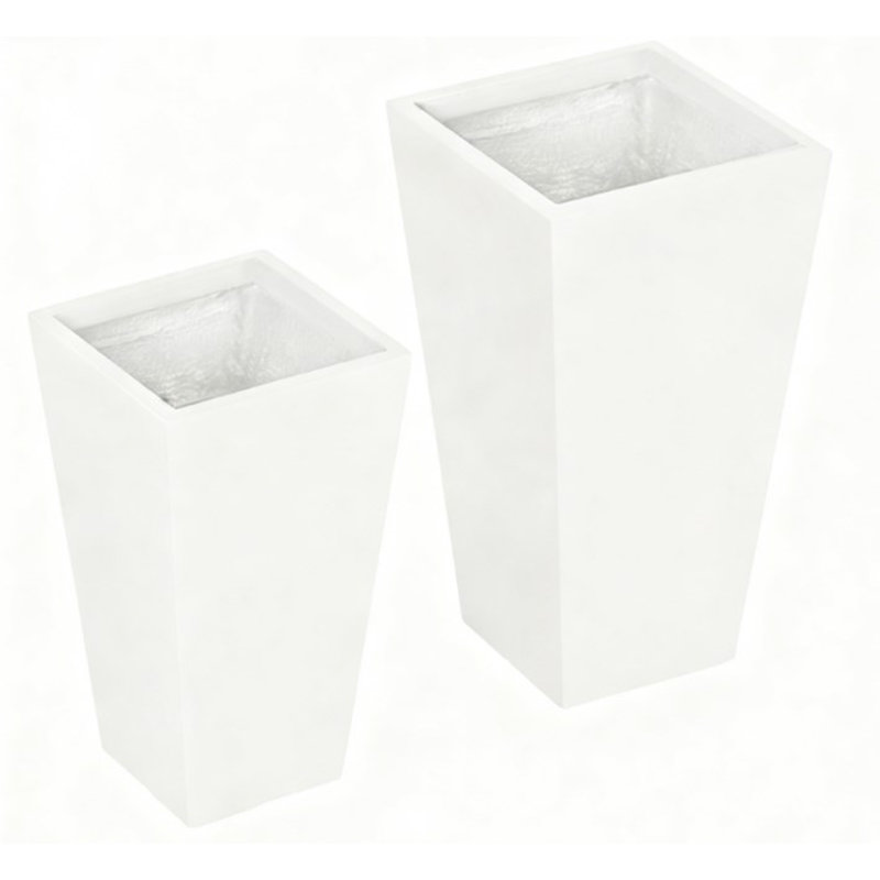 Flower Pots,2-Pack Outdoor Planter Set, White