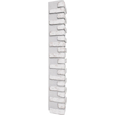 Coin extérieur pour panneaux de parement en briques vieillies classiques EverStone, l 8 1/2 po x P 8 po x H 53 po, couleur blanc rustique