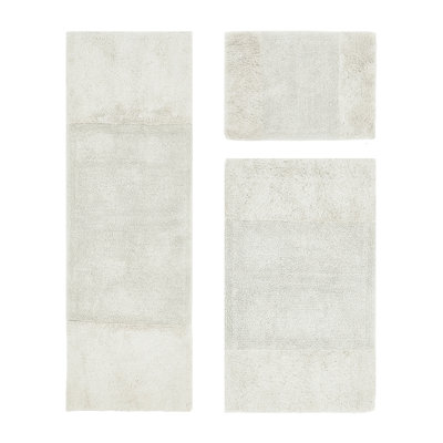 Merkle Premium 100% Cotton 3 Piece Bath Rug Sets with Non-Slip Backing, Machine Washable, Luxurious Solid Pattern Super Absorbent & Tufted Weave Bath Mat for Bathroom, Shower, and Tub