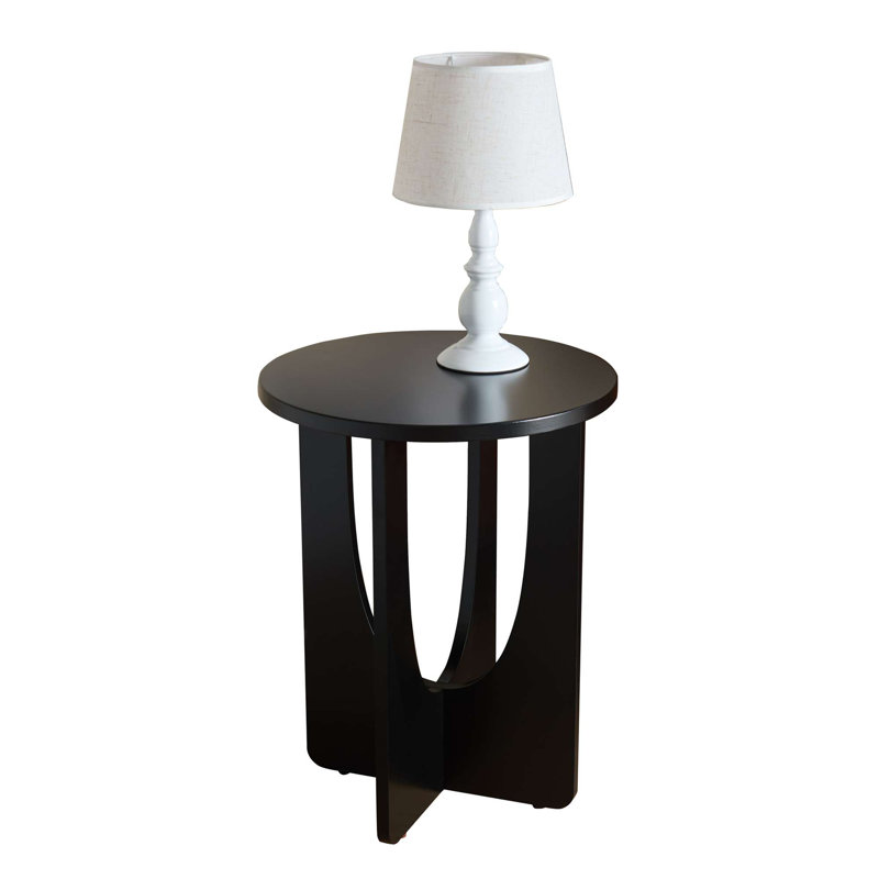 Table d'appoint ronde ronde - Table d'appoint en bois au design compact et mince pour le salon, la chambre à coucher ou le bureau