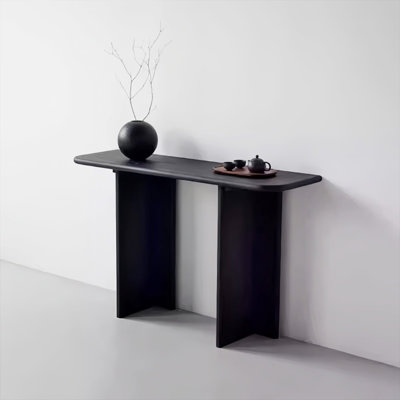 A console table with natural texture