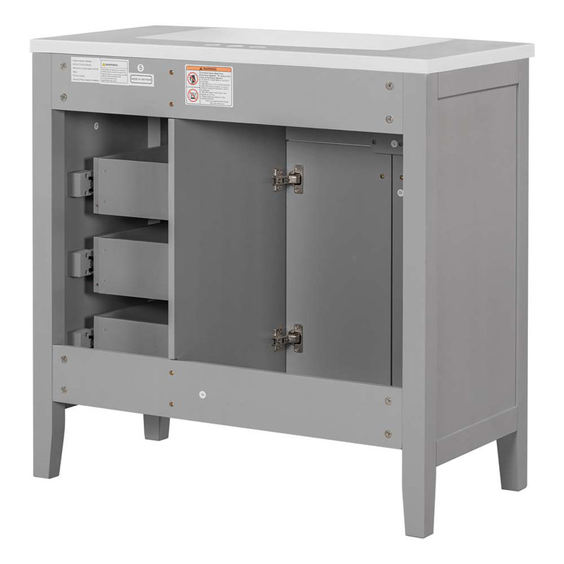 35.98'' Bathroom Vanity with Sink, Gray