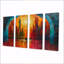 «Red Blue City Connection Summer Sky Scrapers», ensemble d'art sur toile-47049636