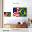 Drapeau des États-Unis et du Brésil, reproduction sur toile-102417861