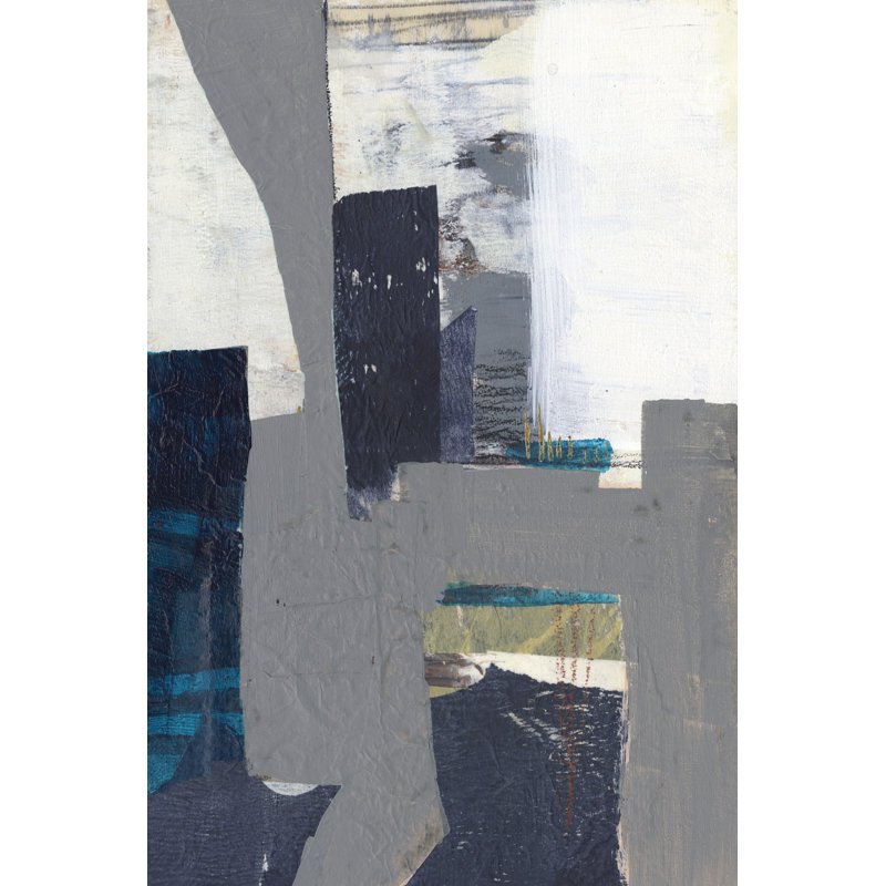 «Teal Inset I» par Jennifer Goldberger - impression sur toile tendue, H 30 po x l 20 po