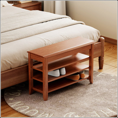 Solid Wood Shoe Rack Bench With Flip-Up Storage, 550-Pound Load Capacity For Entryways And Corridors