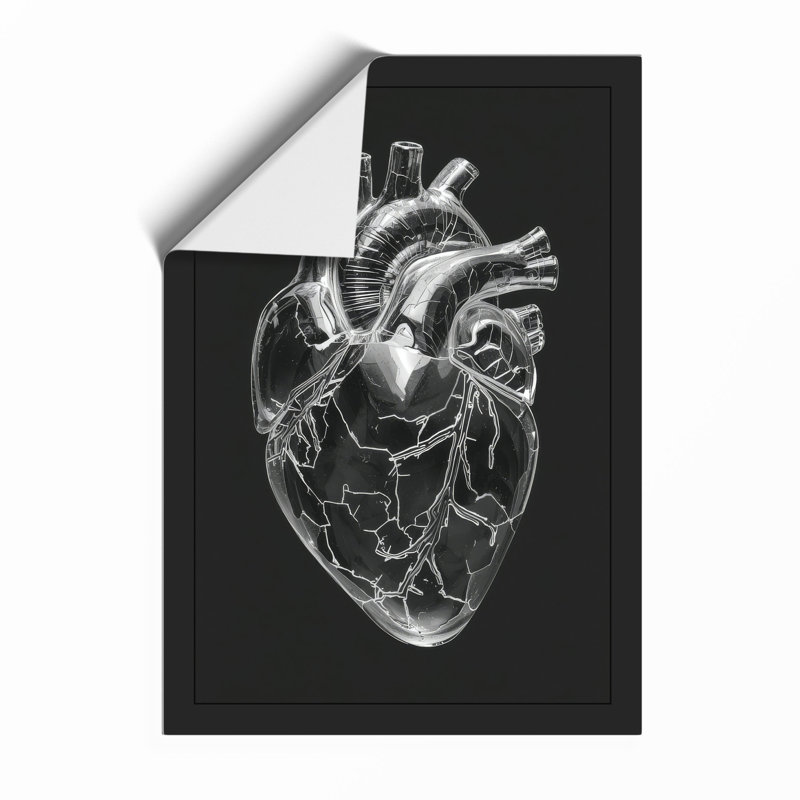 Anatomical Heart Study Modern - Framed Print, Unframed, A4 - 29.7 x 21.0 cm