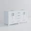 Meuble-lavabo blanc 60 po X P 22 po D, avec plateau en marbre de Carrare-117978900