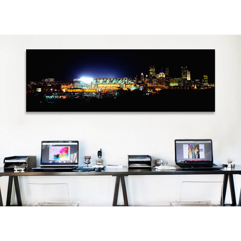 «Panoramic Three Rivers Stadium», Pittsburgh, Pennsylvanie, reproduction de photo sur toile, H 16 po x l 48 po x P 1,5 po