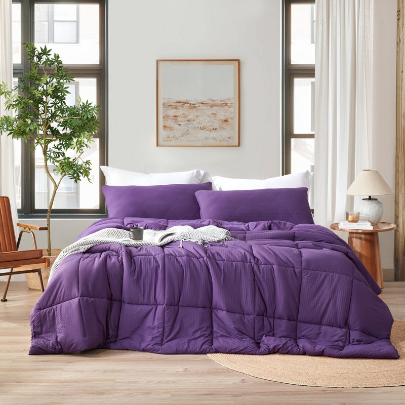 Snowflakes - Coma Inducer® Oversized   - Moonlit Ocean, California King Comforter + 4 King Shams, Purple