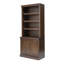 Bibliothèque Connie de style transitionnel, 198 cm (78 po) de hauteur, en bois massif, avec étagères ouvertes réglables et armoire de rangement.-1513888919