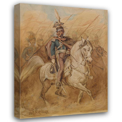 "General Poniatowski" by  Juliusz Kossak - Gallery Wrap Canvas Wall Art