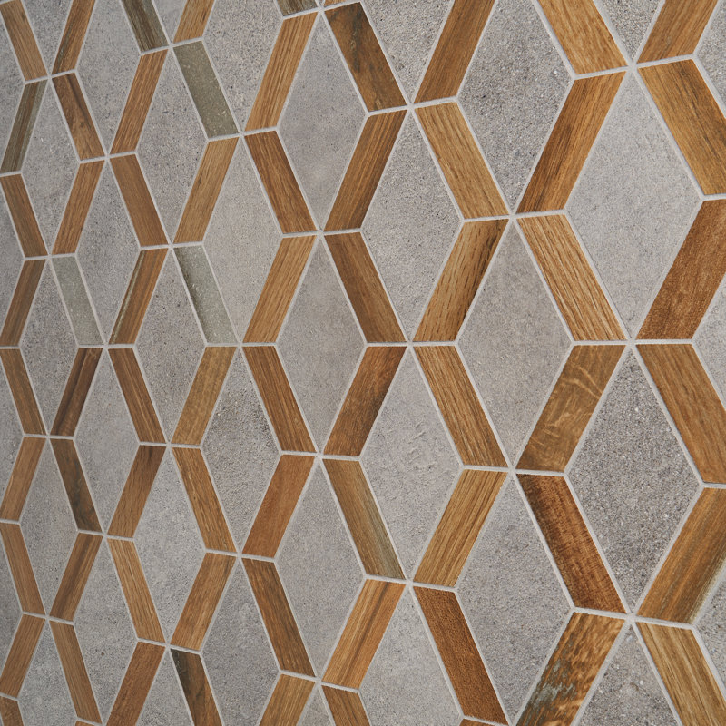 Everlasting 9.44" x 11.81" Porcelain Mosaic Tile, Dark Brown