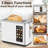 2 Slice Toaster,Touchscreen Stainless Steel Toaster,6 Bread and Toning Options,Timer,Removable Crumb Tray,900W-108073893