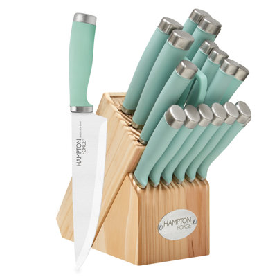 Hampton Forge Epicure Pistachio 17 Piece Cutlery Block Set, Pistachio Color