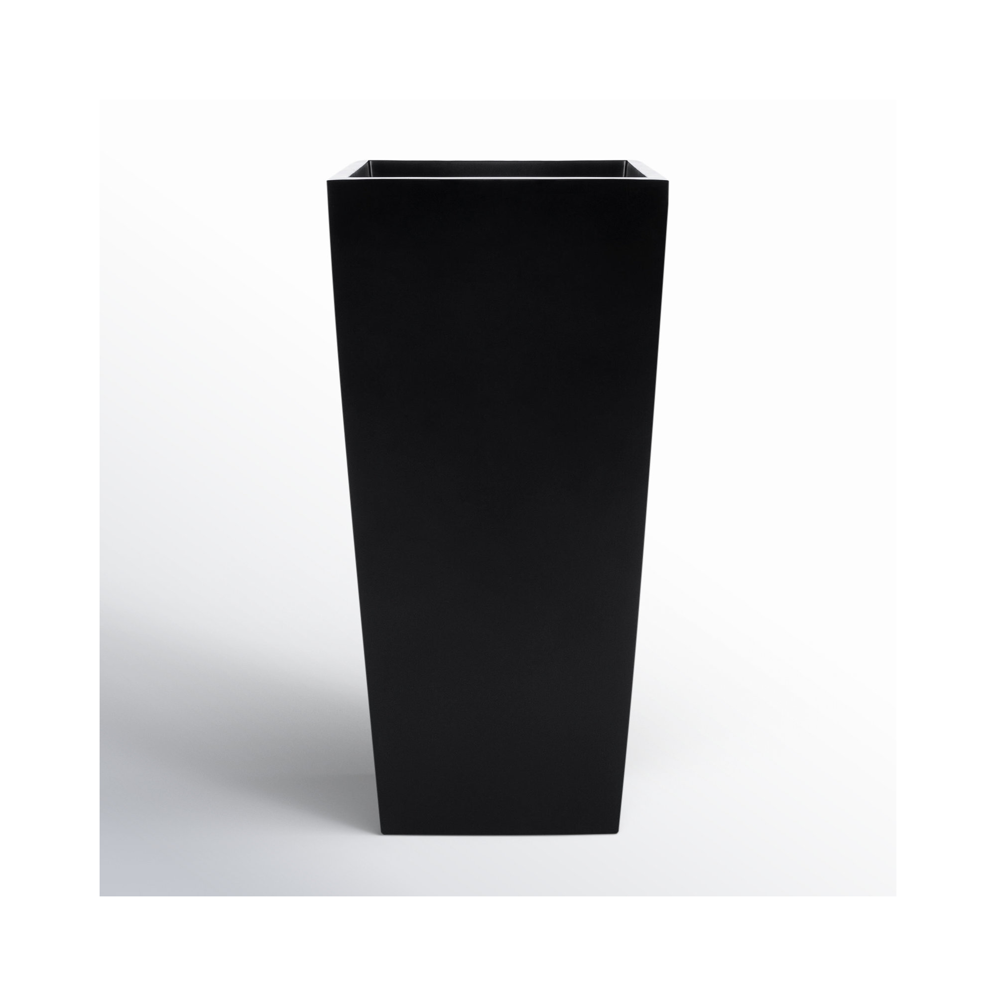 Robards Fiberglass Pot Planter, 36'' H x 18'' W x 18'' D, Black