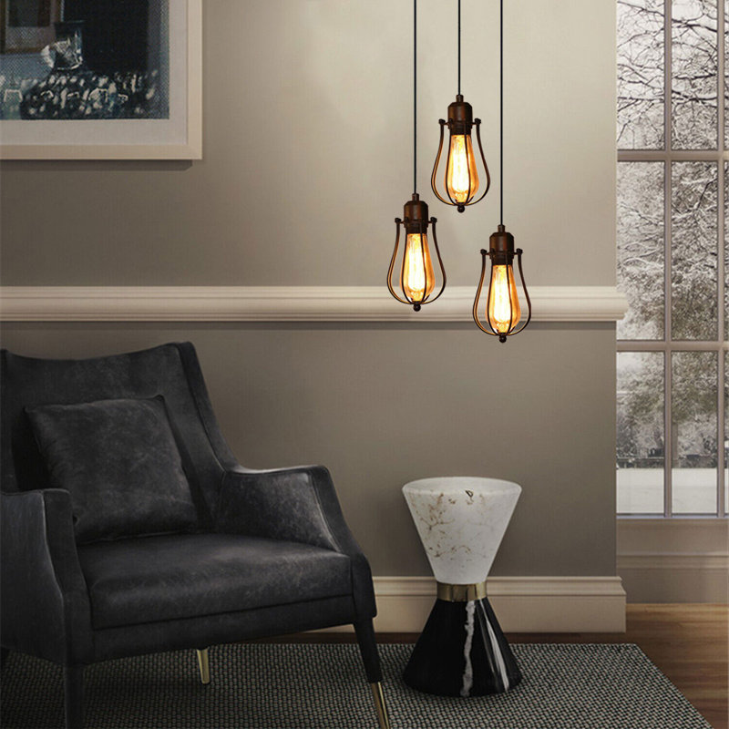 Frisbee 3 - Light Cluster Pendant, Black, Black