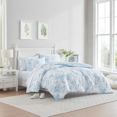 Ensemble d'édredon réversible bleu Laura Ashley Delphine