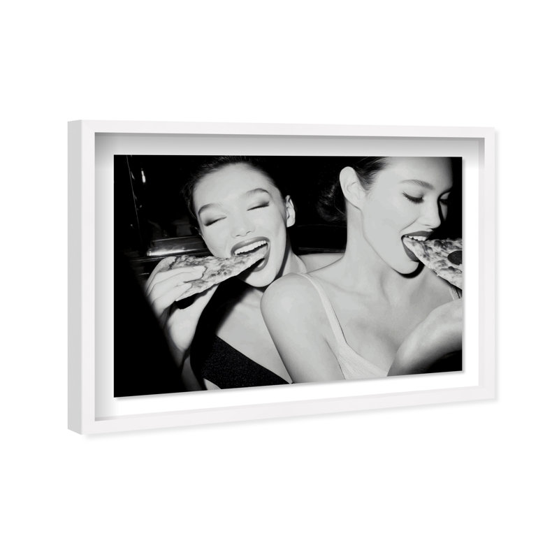Midnight Mozzarella Shadowbox Food & Beverages Print by Oliver Gal, Black Frame, 15 x 10, 25.5"H x 37.5"W, White Shadowbox