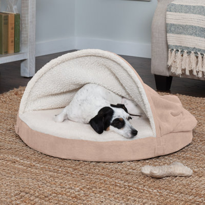 Faux Sheepskin Round Hooded Orthopedic Dog Bed