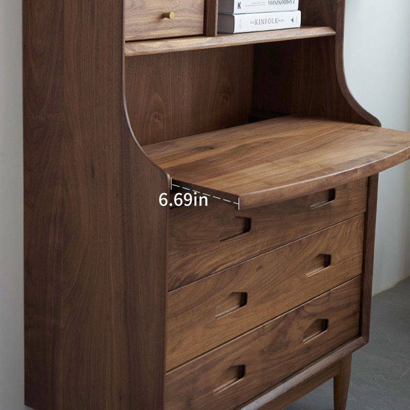bibliothèque rétro de style japonais, Marron foncé