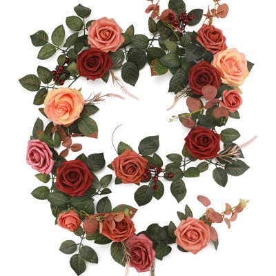 5FT Terracotta Artificial Fall Flower Garland Vine