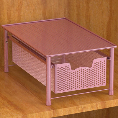 Houseware Stackable Cabinet Basket Drawer Organizer, Silver
