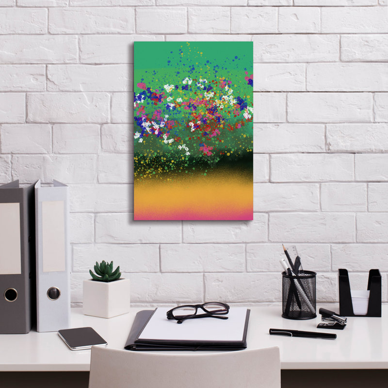 «Windflowers» par Cesare Bellassai, art mural sur toile, H 18 po x l 12 po x P 0,75 po