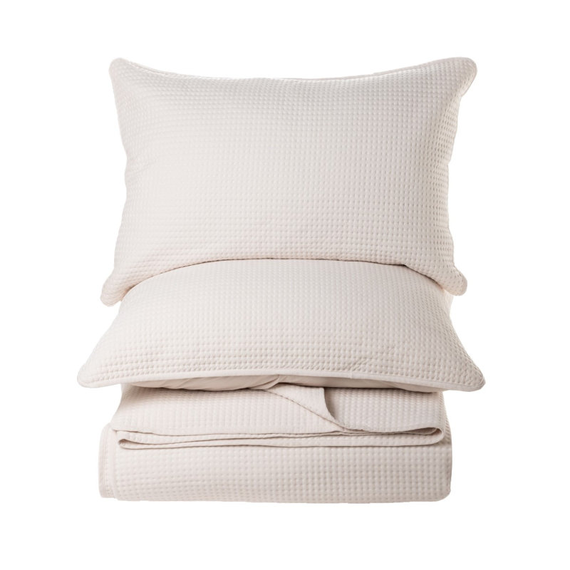 Atelier solide cream quilt, Twin Quilt + 1 Queen Sham