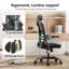 Chaise de bureau ergonomique avec appui-tête, support lombaire réglable et accoudoirs rabattables pour un bureau confortable et une utilisation confortable-1309799045-1309799046