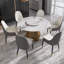 Table de salle à manger ronde en pierre frittée avec plateau tournant-124840785-124840787