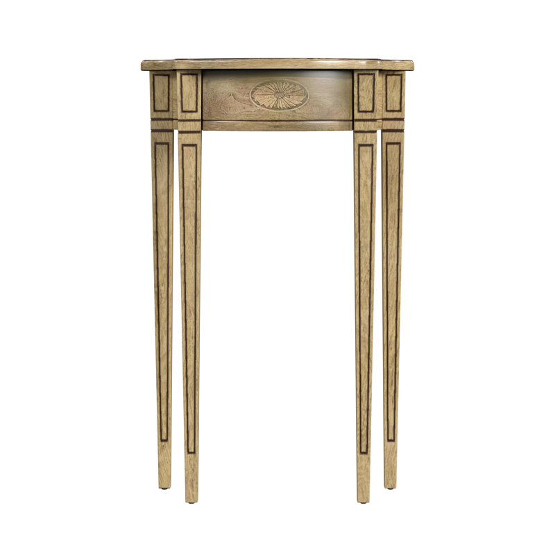 Table de bout en bois massif Ameriana, H 32 po x l 20 po x P 9,5 po, Beige antique