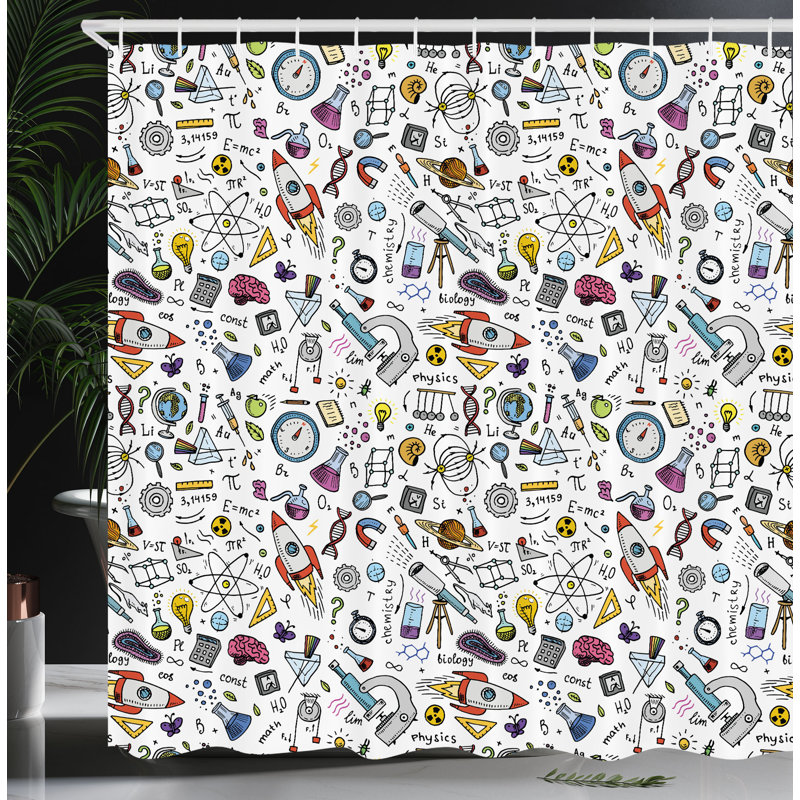 Ivy Bronx Science Shower Curtain Science, 70''H x 69''W