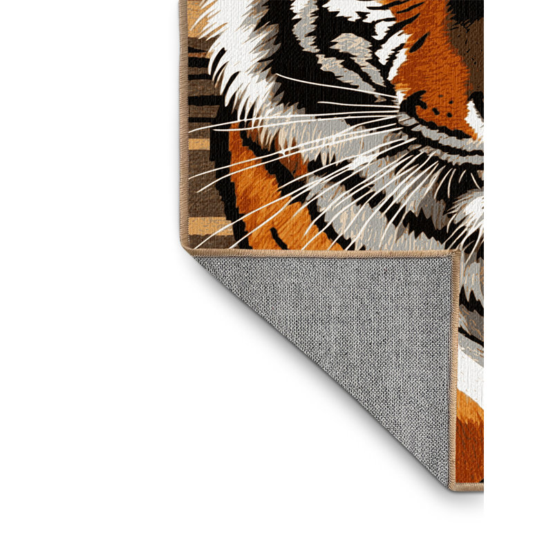 Washable South China Tiger Big Cats Area Rug, Runner 2' x 4'
