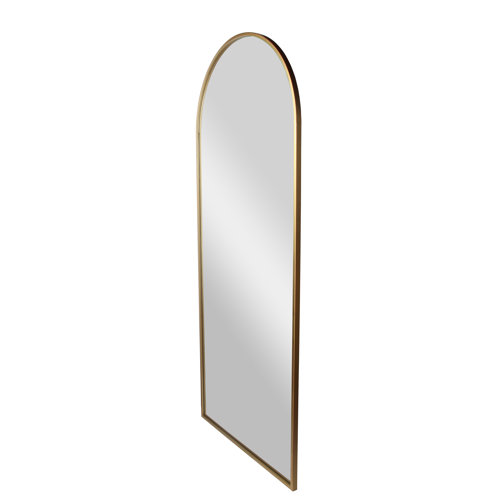 Privilege Matte Black Metal Arch Wall Mirror. Features A Solid Metal 