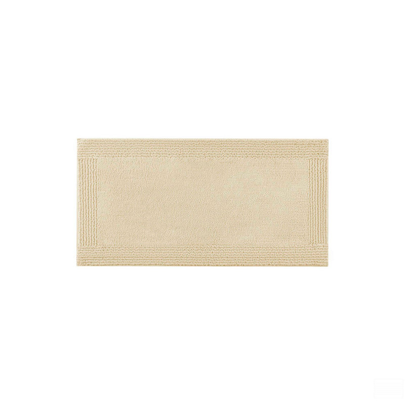 1 tapis de salle de bain réversible 100% coton touffeté à 3 000 g / m² 17 po x 24 po, Simple - L 24 po x l 17 po