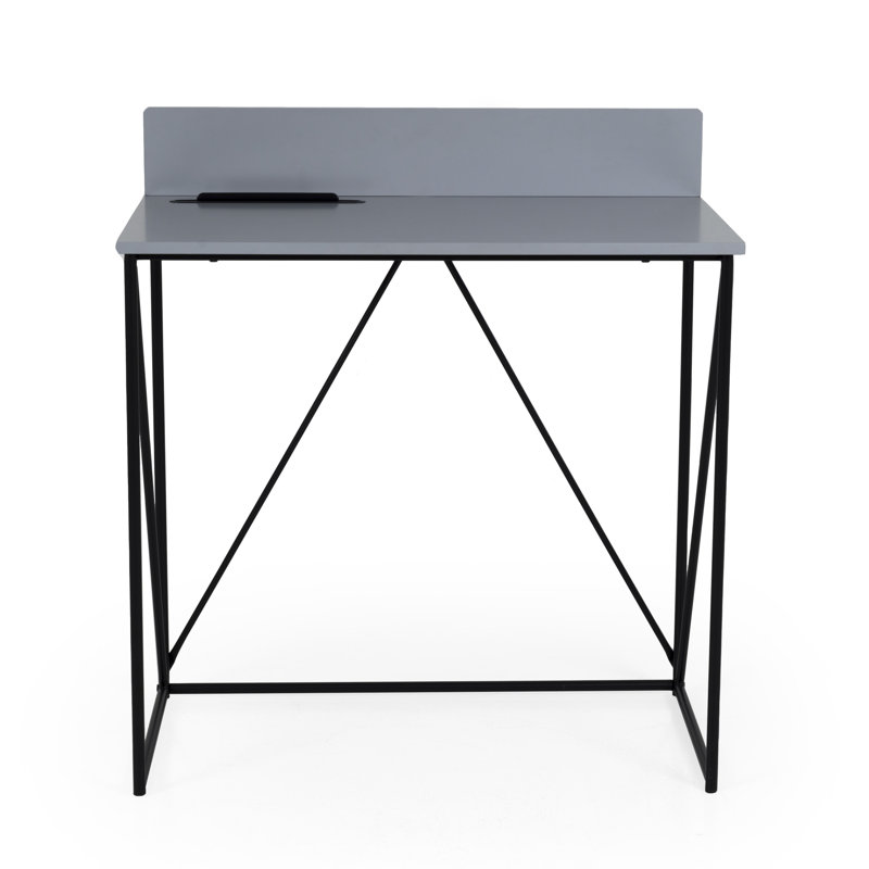 Harper-Rose Steel Writing Desk, Gray/Black