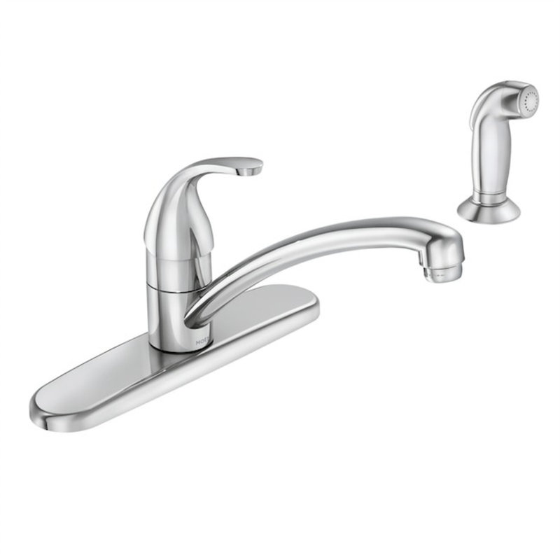 Moen Adler Single Handle Deck-mount Kitchen Faucet with Sprayer ( Deck Plate Included ) ( Side Sprayer Included )
