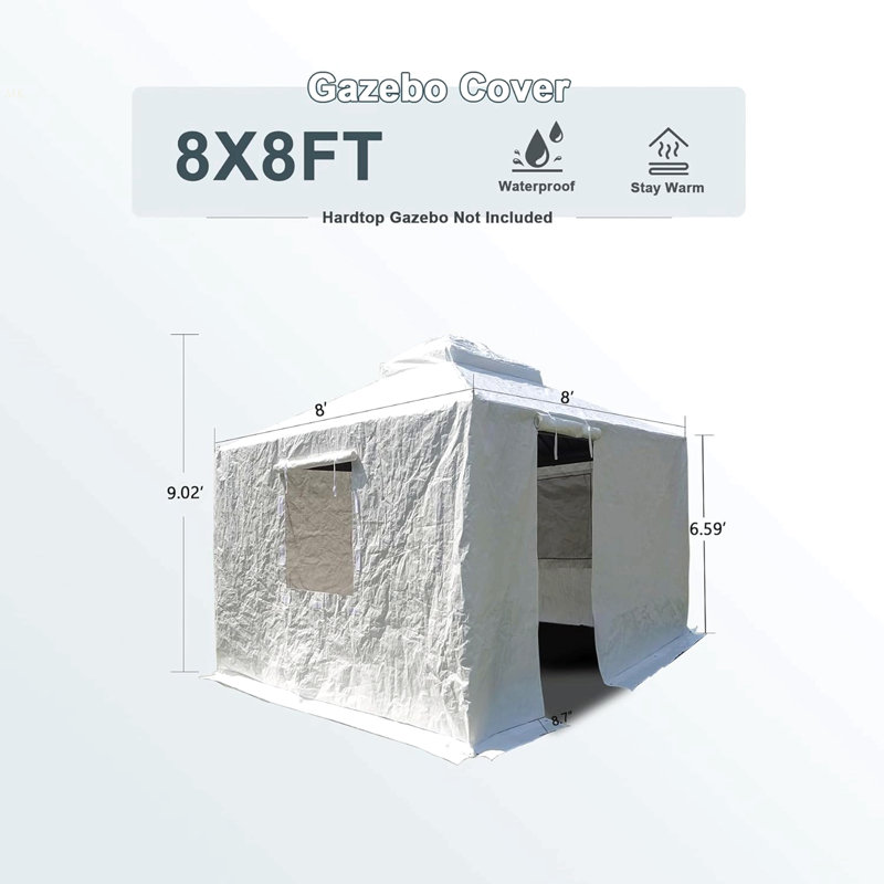 Gazebo Cover For 8'X 8'Metal Patio Gazebo, White