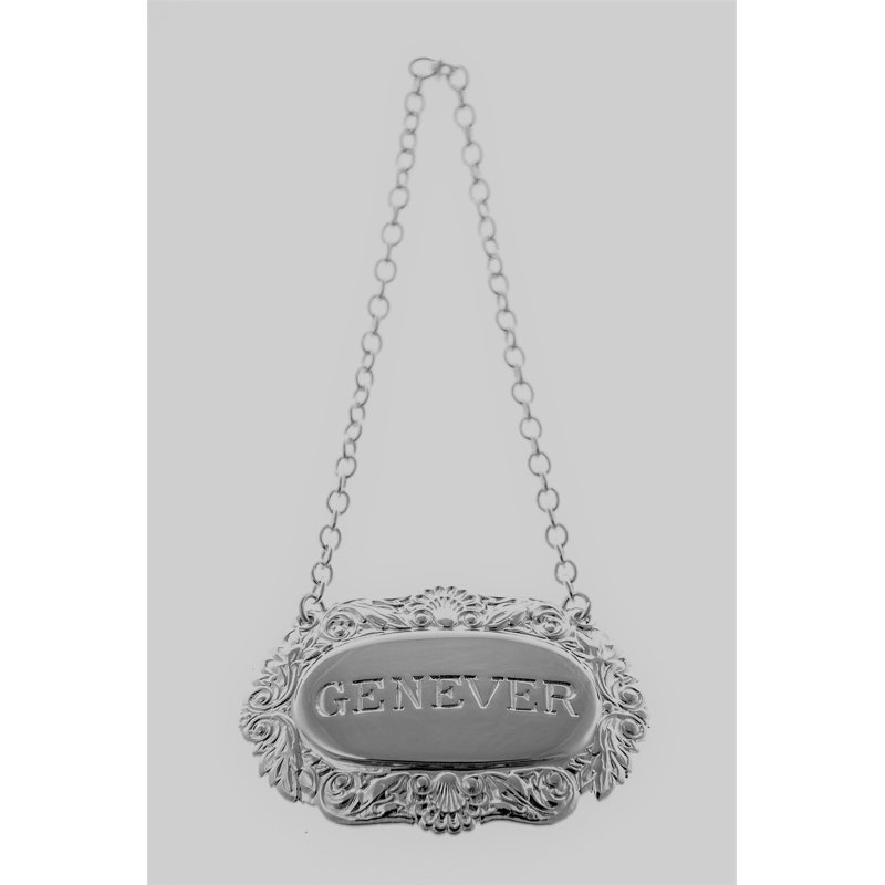 Decanter Label-Genever, Shell and Scroll