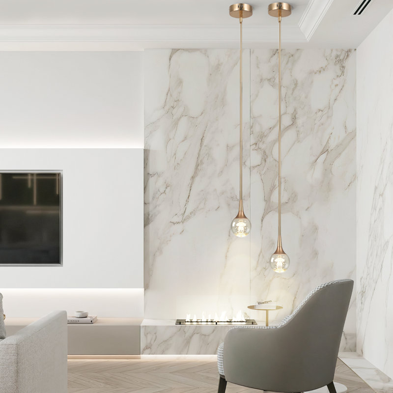 1 - Light LED Single Pendant, Gold